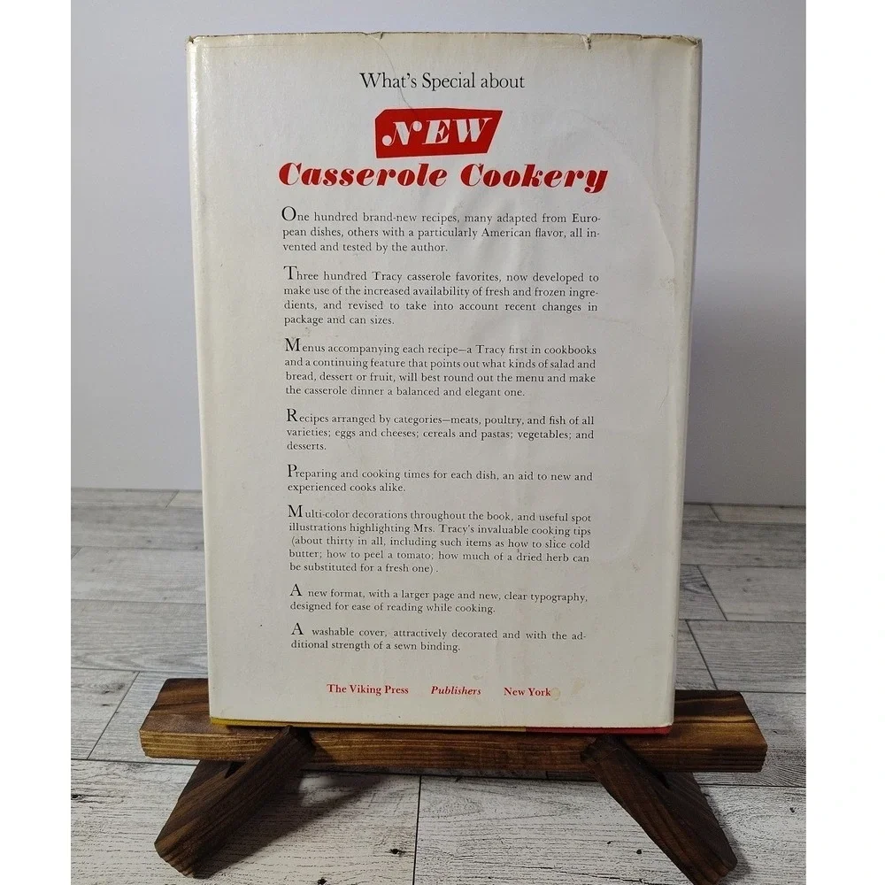 1968 Marian Tracys New Casserole Cookery Cookbook Hardcover Classic Home Cooking